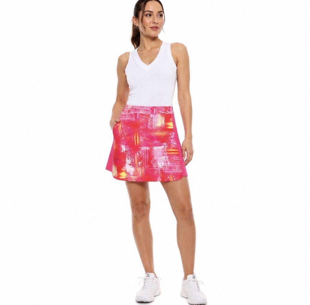 EP Pro Golf Skort Women's Size 2 Pink Abstract Print Stretch Athletic Skirt